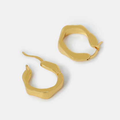 14k Gold-Plated Molten Hoop Earrings