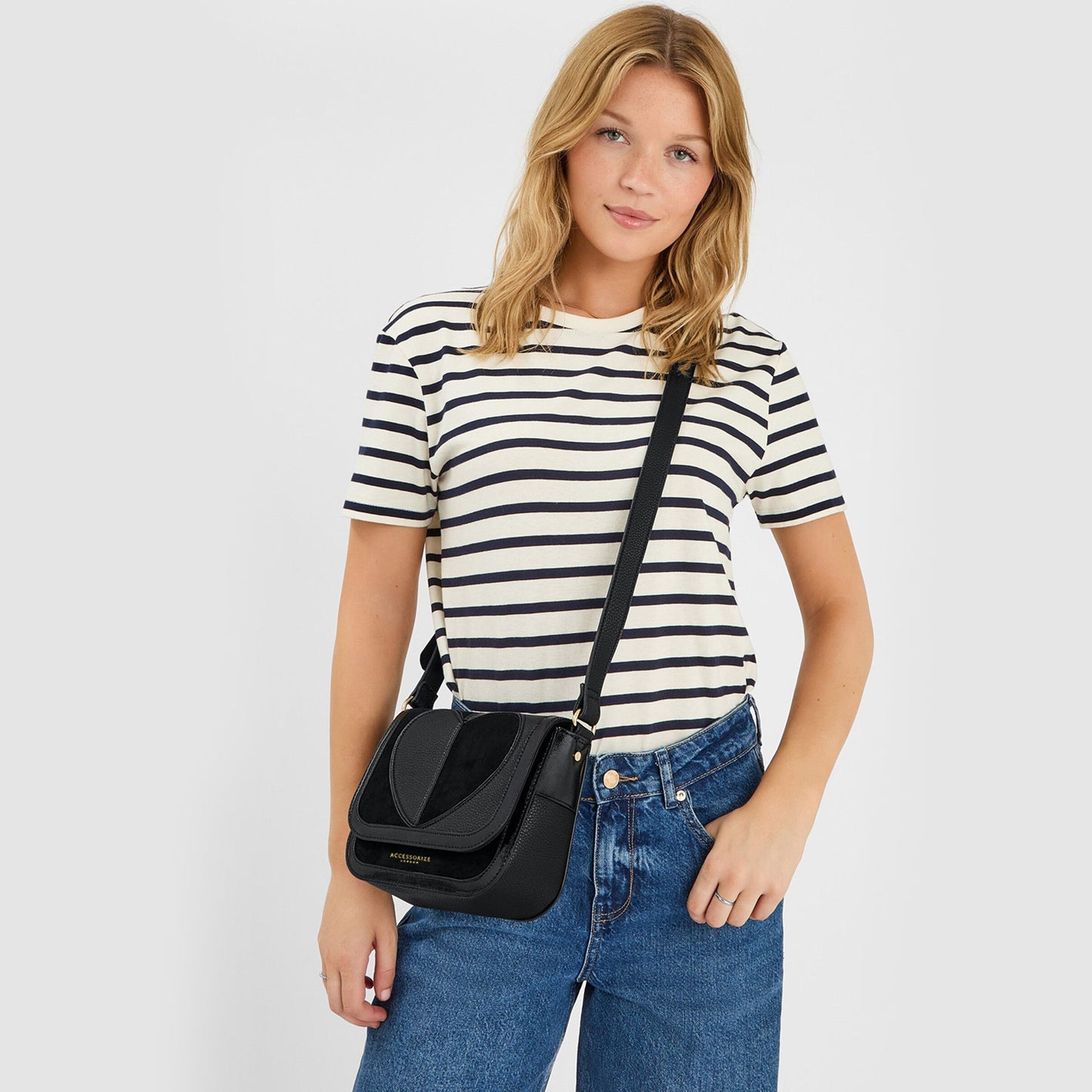 Black Heart Patch Sling Bag