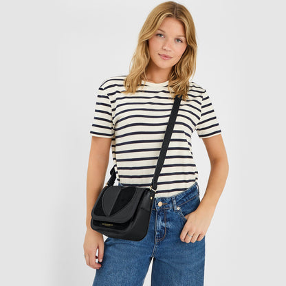 Black Heart Patch Sling Bag