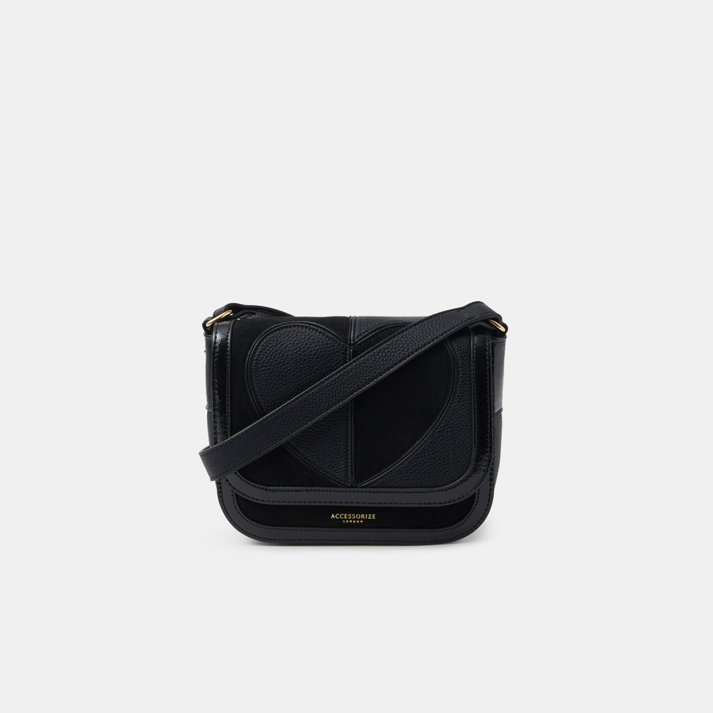 Black Heart Patch Sling Bag