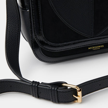 Black Heart Patch Sling Bag