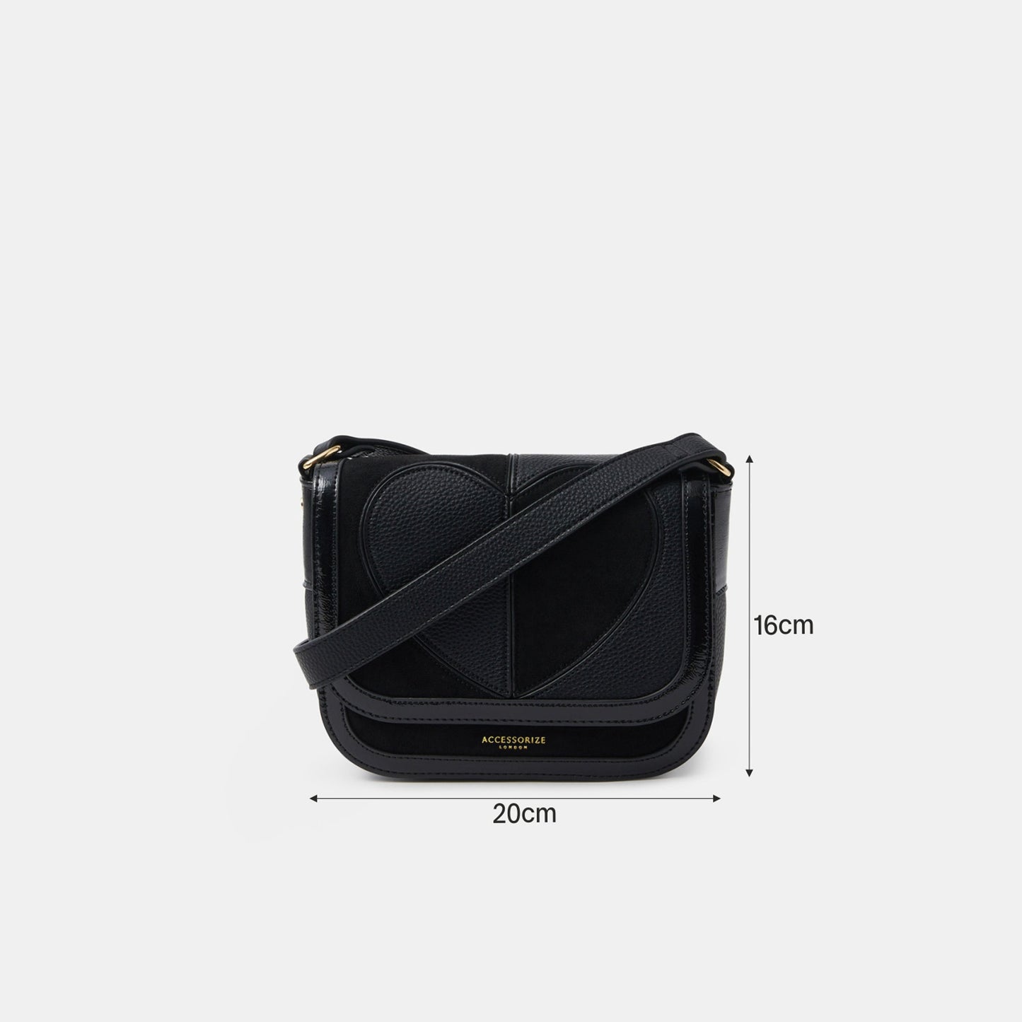 Black Heart Patch Sling Bag