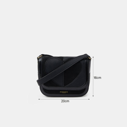 Black Heart Patch Sling Bag