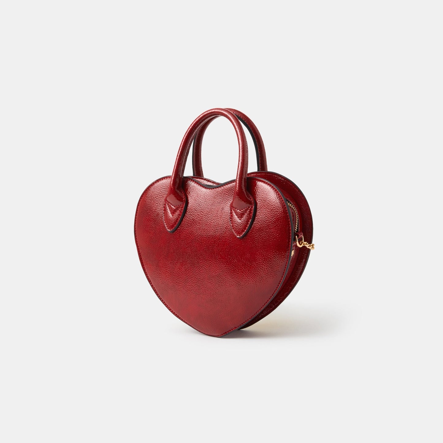 Red Patent Heart Handheld Sling