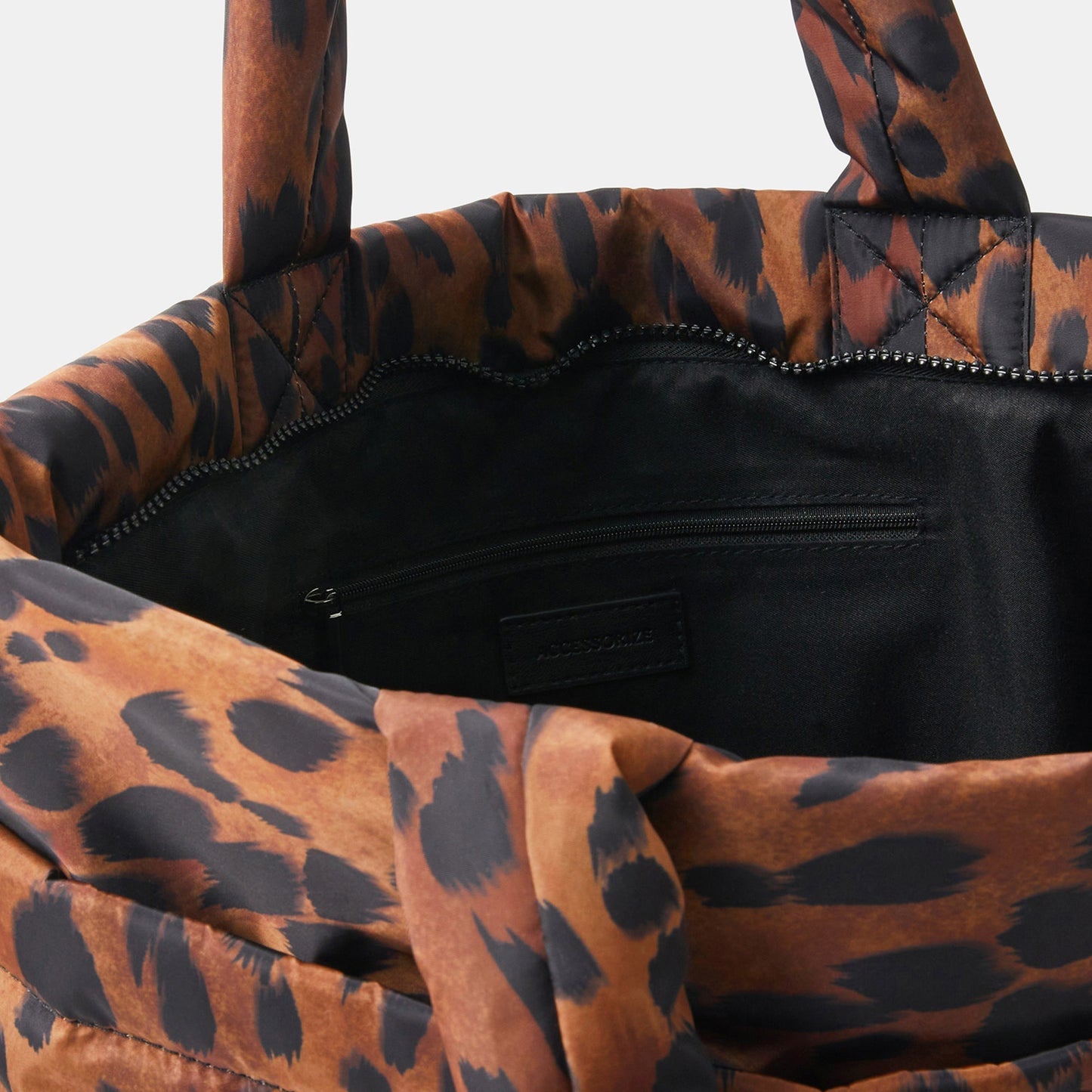 Animal Print Quilted Shopper Bag