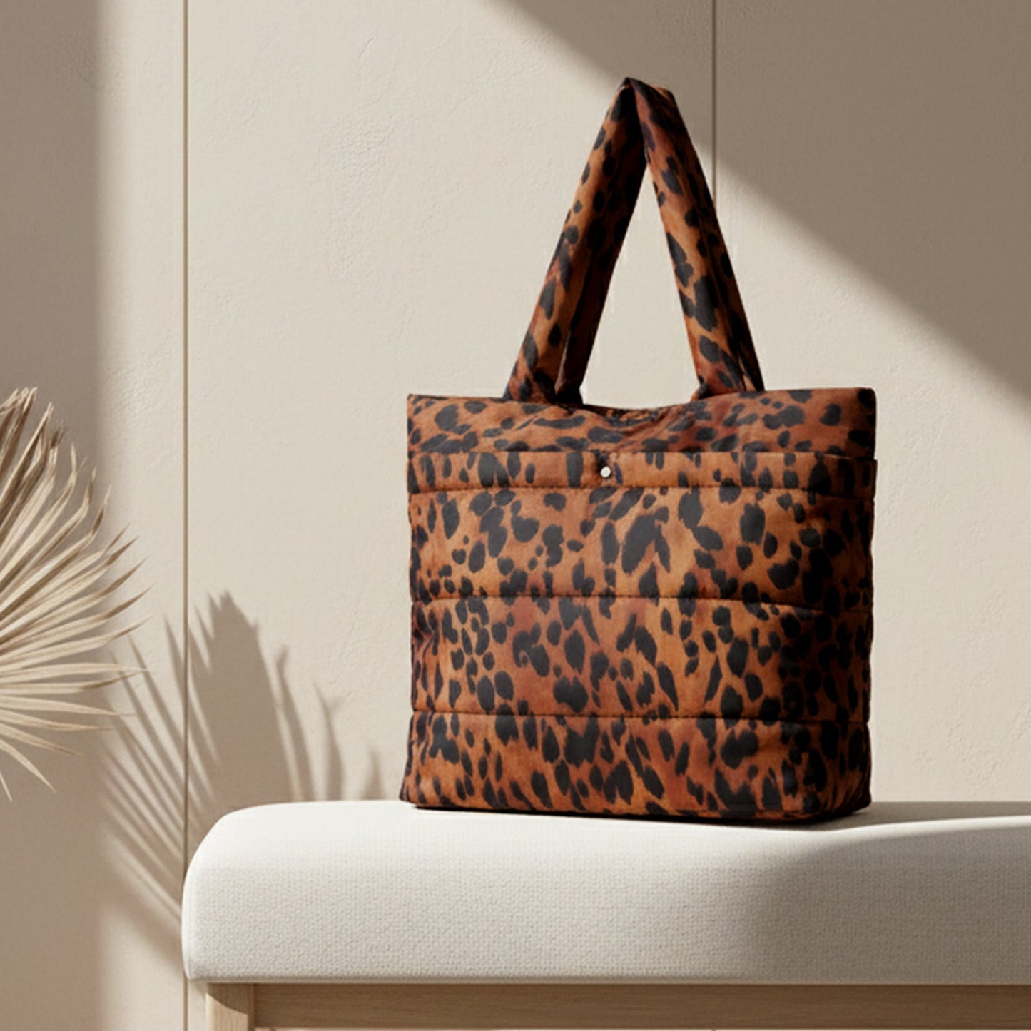 Animal Print Quilted Shopper Bag