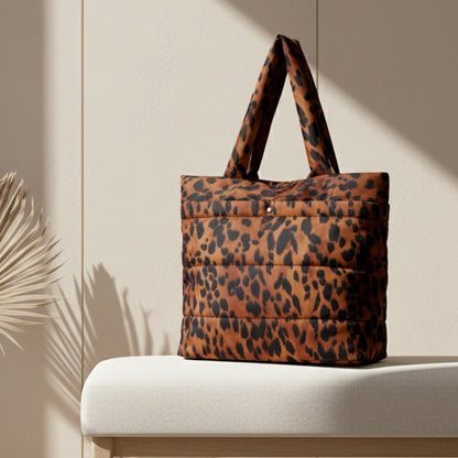 Animal Print Quilted Shopper Bag