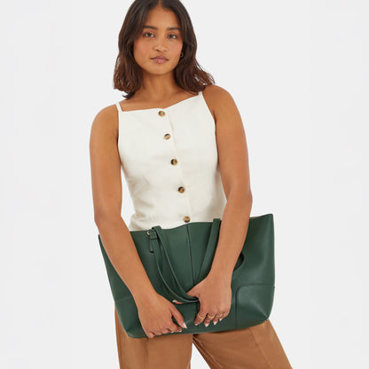 Green Plain Tote Bag Green