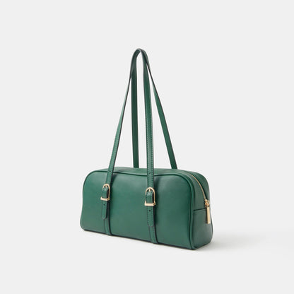 Green Buckle Strap Bowler Bag
