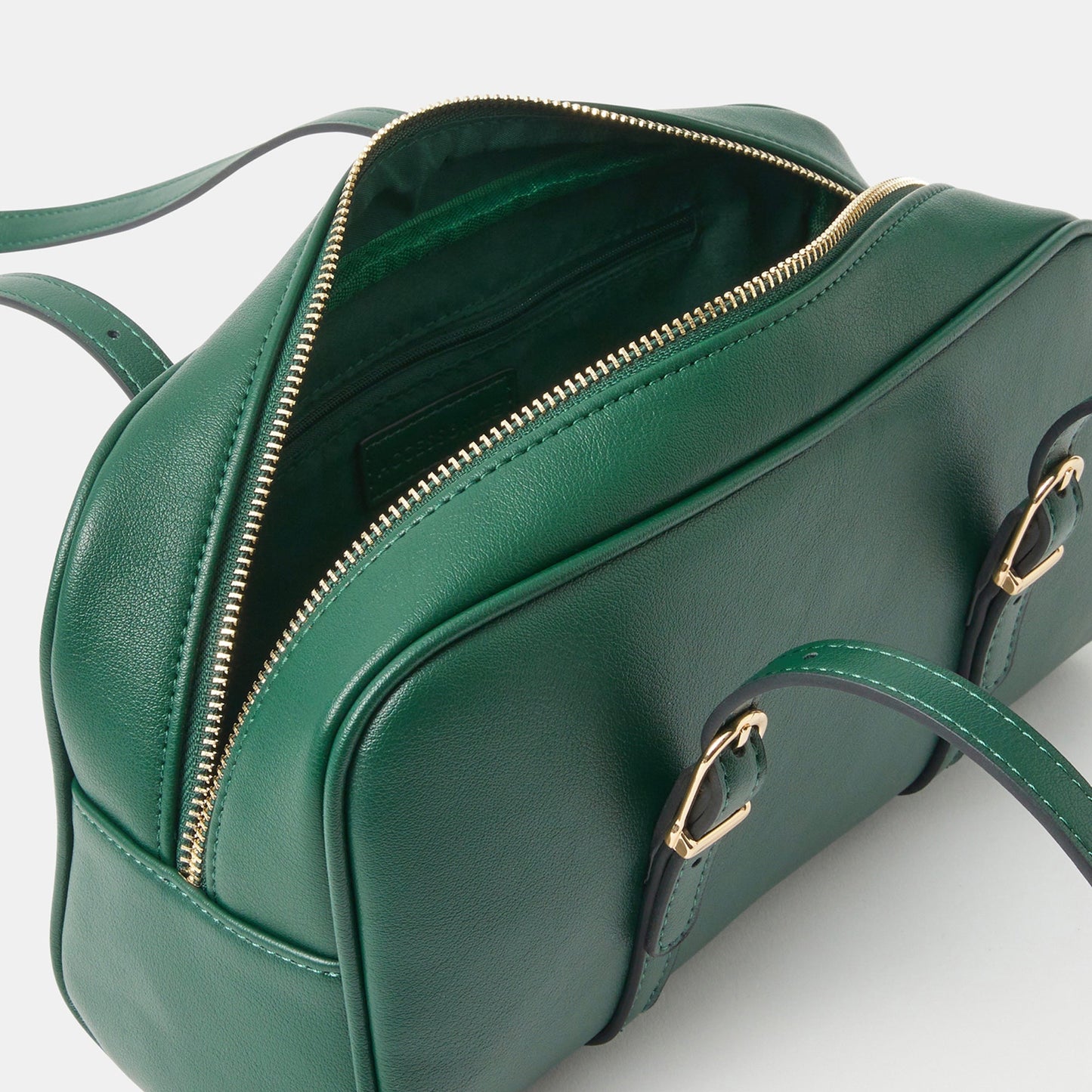 Green Buckle Strap Bowler Bag