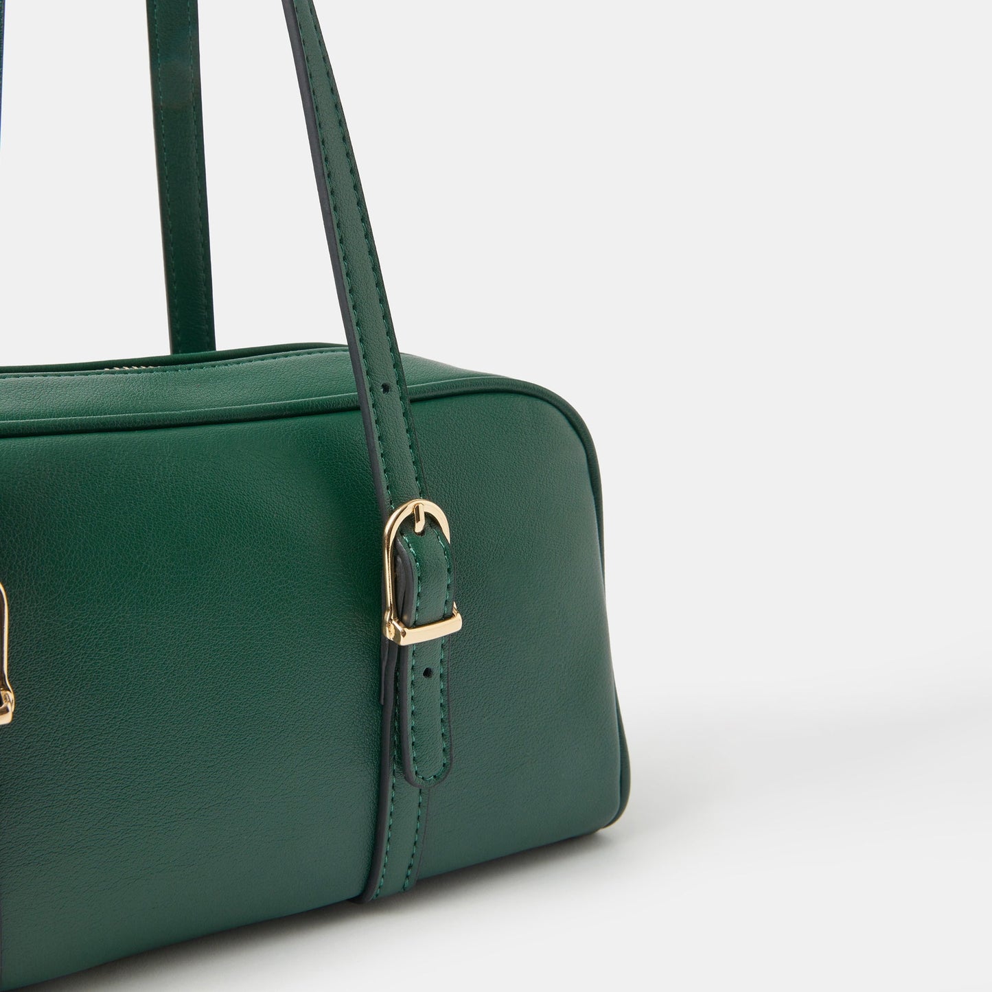 Green Buckle Strap Bowler Bag
