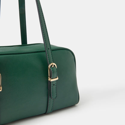 Green Buckle Strap Bowler Bag