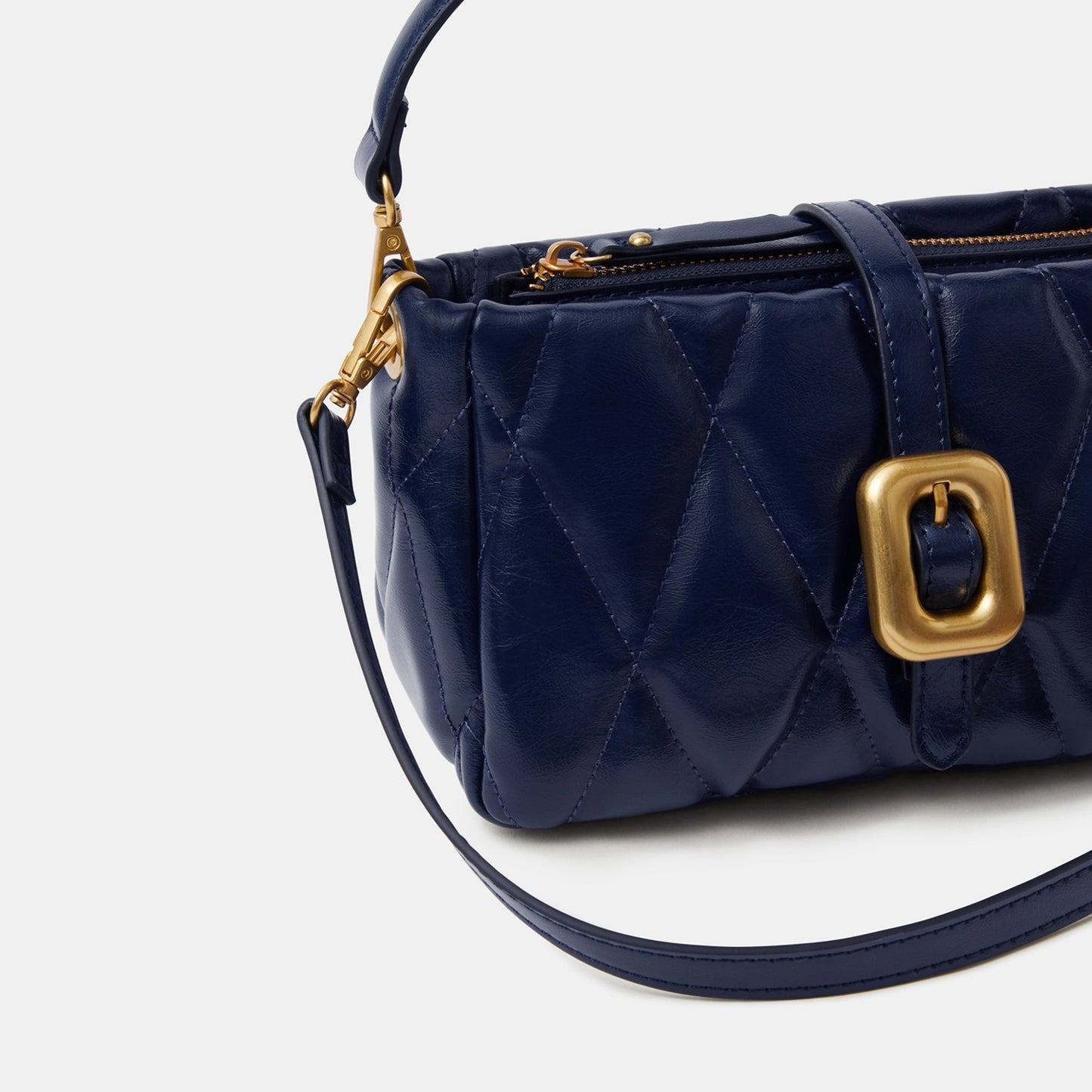 Blue Chunky Quilted Sling Bag