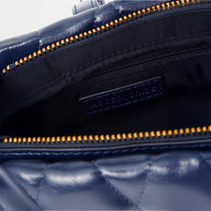 Blue Chunky Quilted Sling Bag
