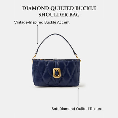 Blue Chunky Quilted Sling Bag