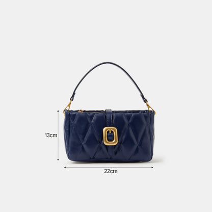 Blue Chunky Quilted Sling Bag