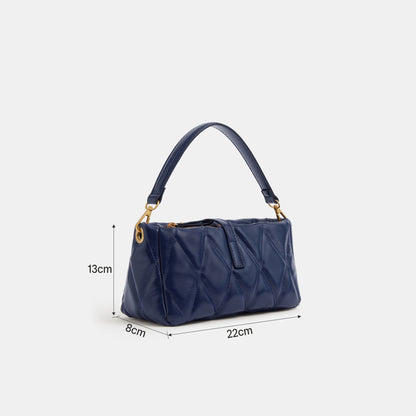 Blue Chunky Quilted Sling Bag