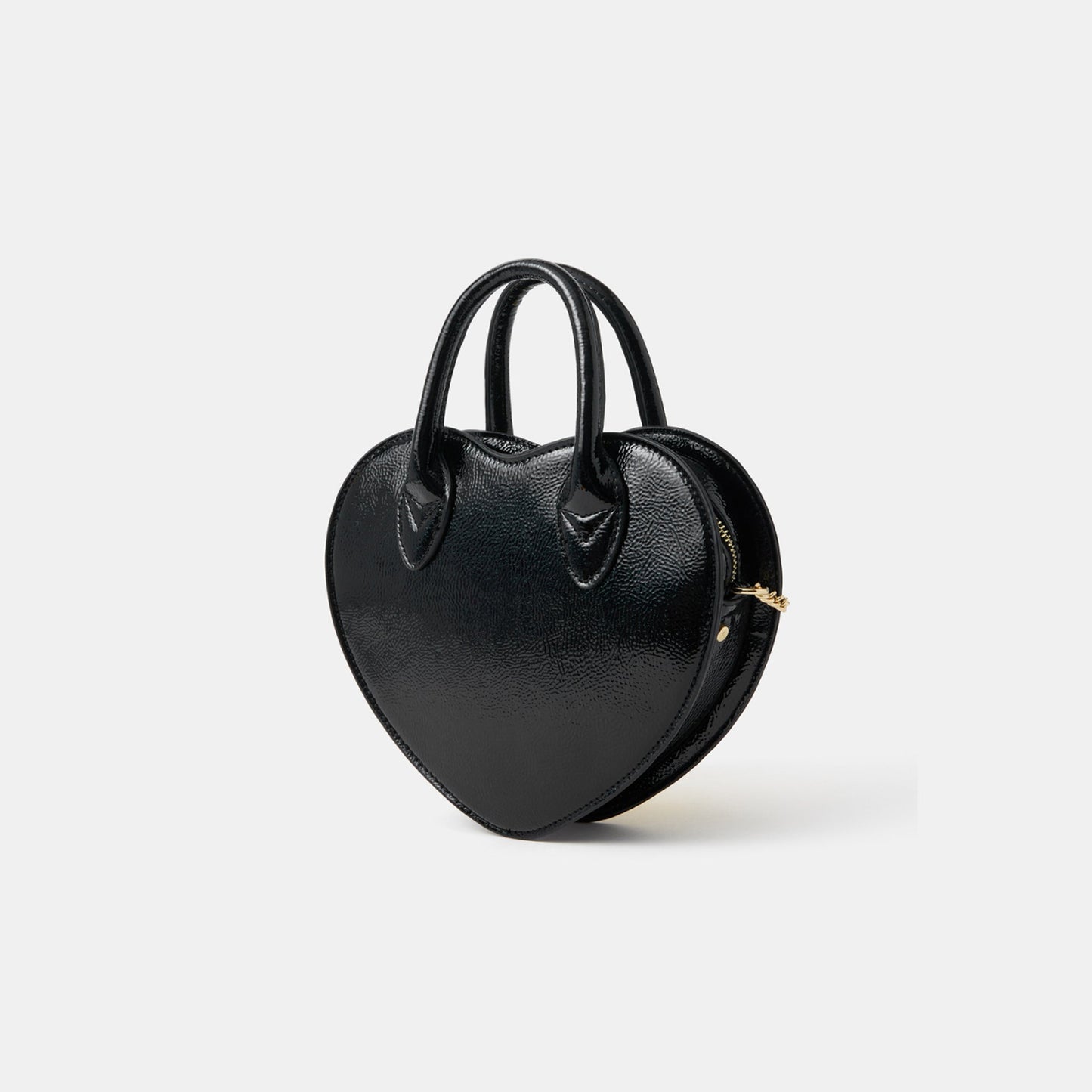Black Patent Heart Handheld Sling