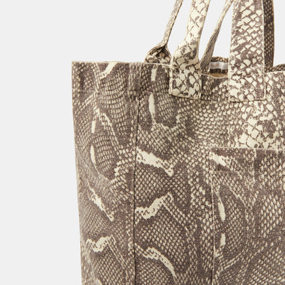 Snakeskin Print Shopper Bag