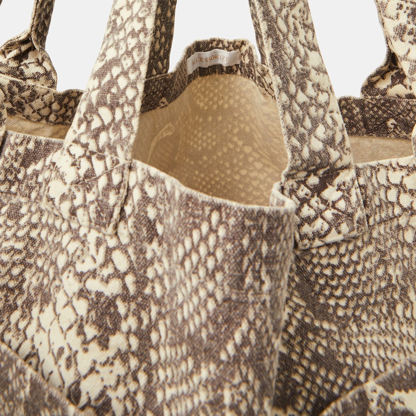Snakeskin Print Shopper Bag