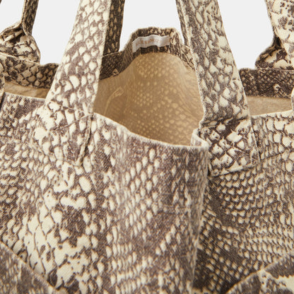 Snakeskin Print Shopper Bag