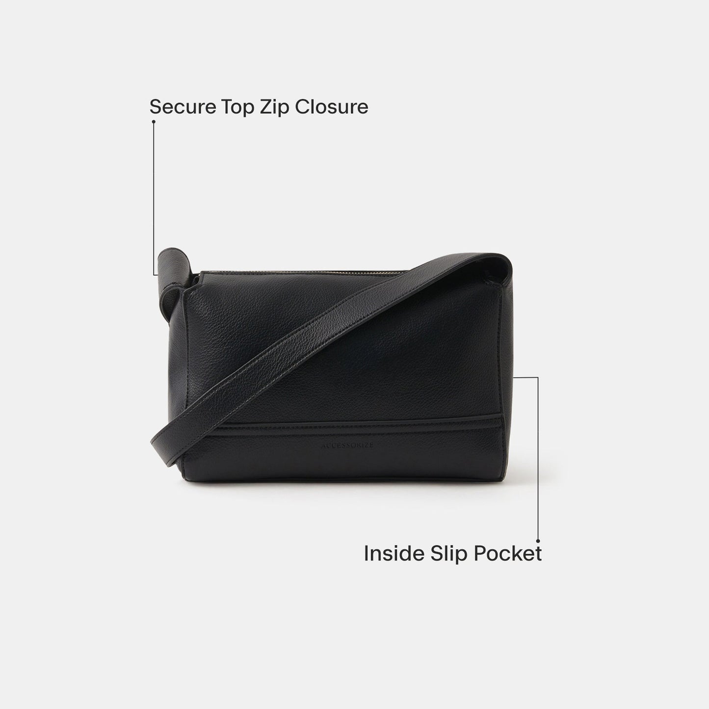 Black Green Plain Sling Bag