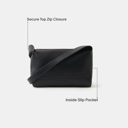Black Green Plain Sling Bag