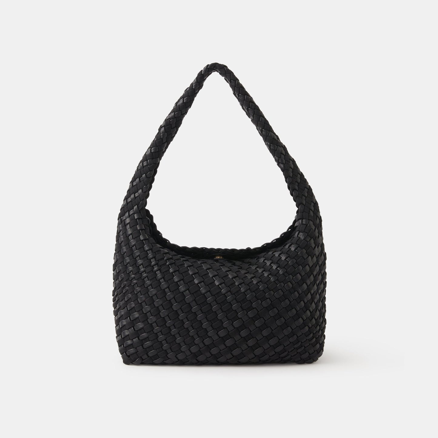Black Large Woven Shoulder Bag
