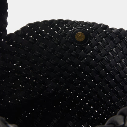 Black Large Woven Shoulder Bag