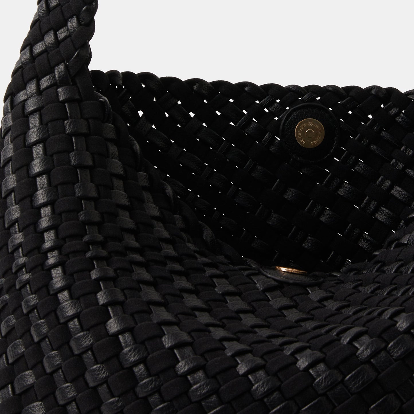 Black Large Woven Shoulder Bag