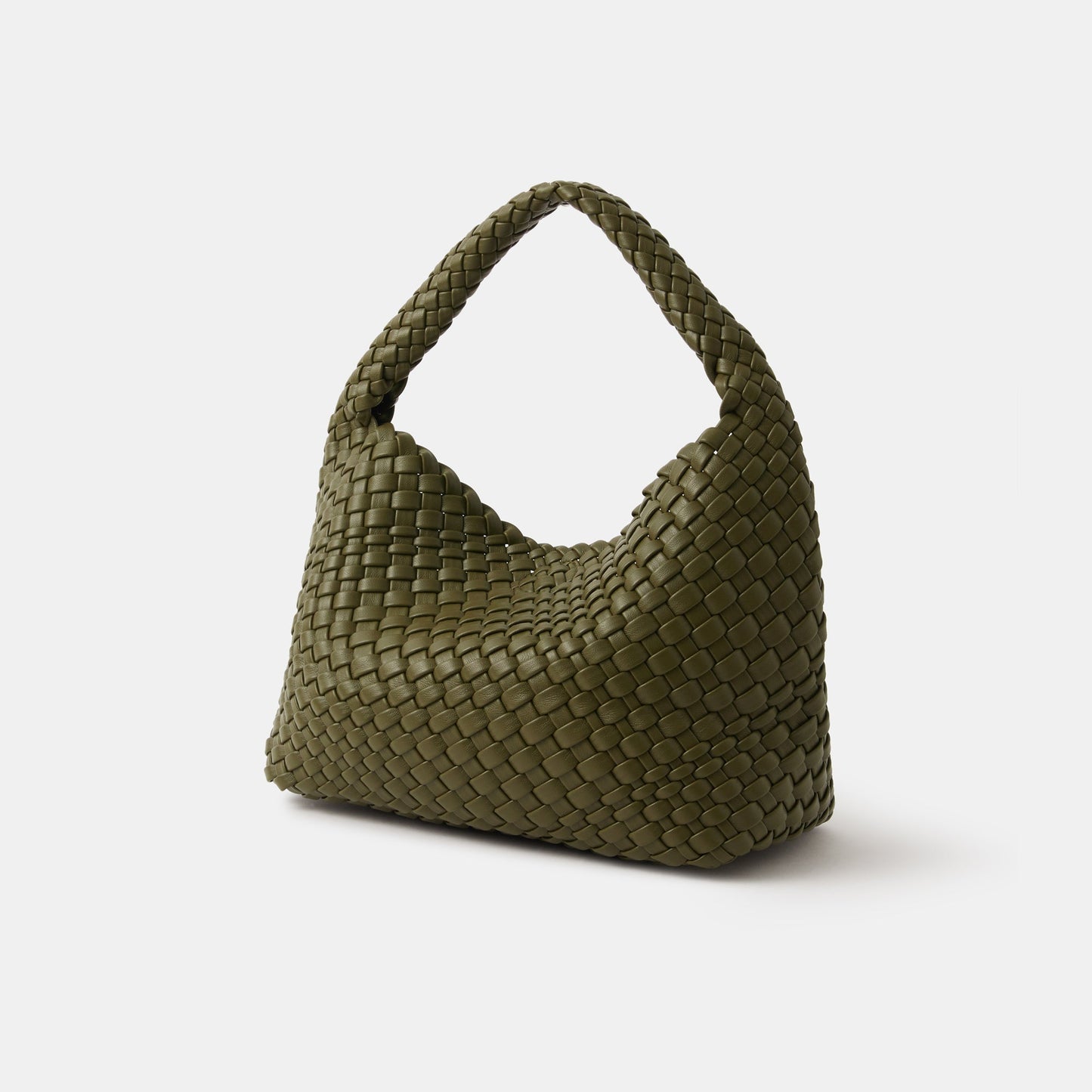 Olive Green Woven Shoulder Bag