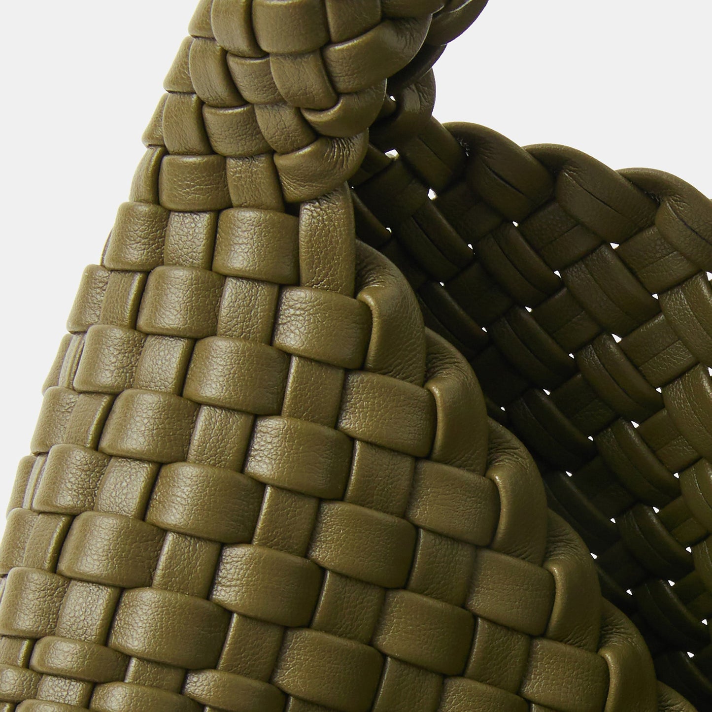 Olive Green Woven Shoulder Bag