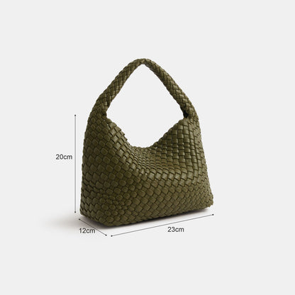 Olive Green Woven Shoulder Bag