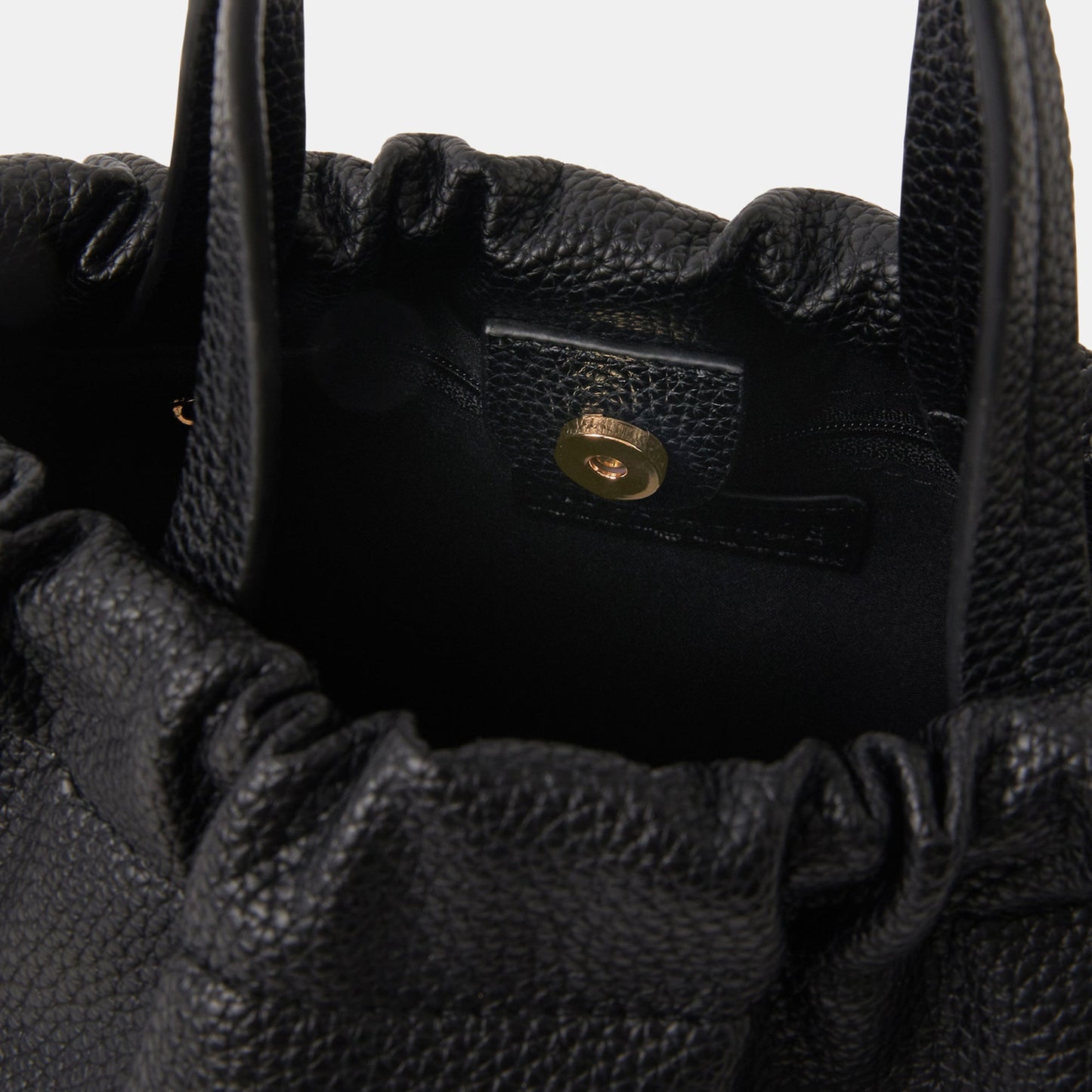Black Textured Drawstring Sling Bag