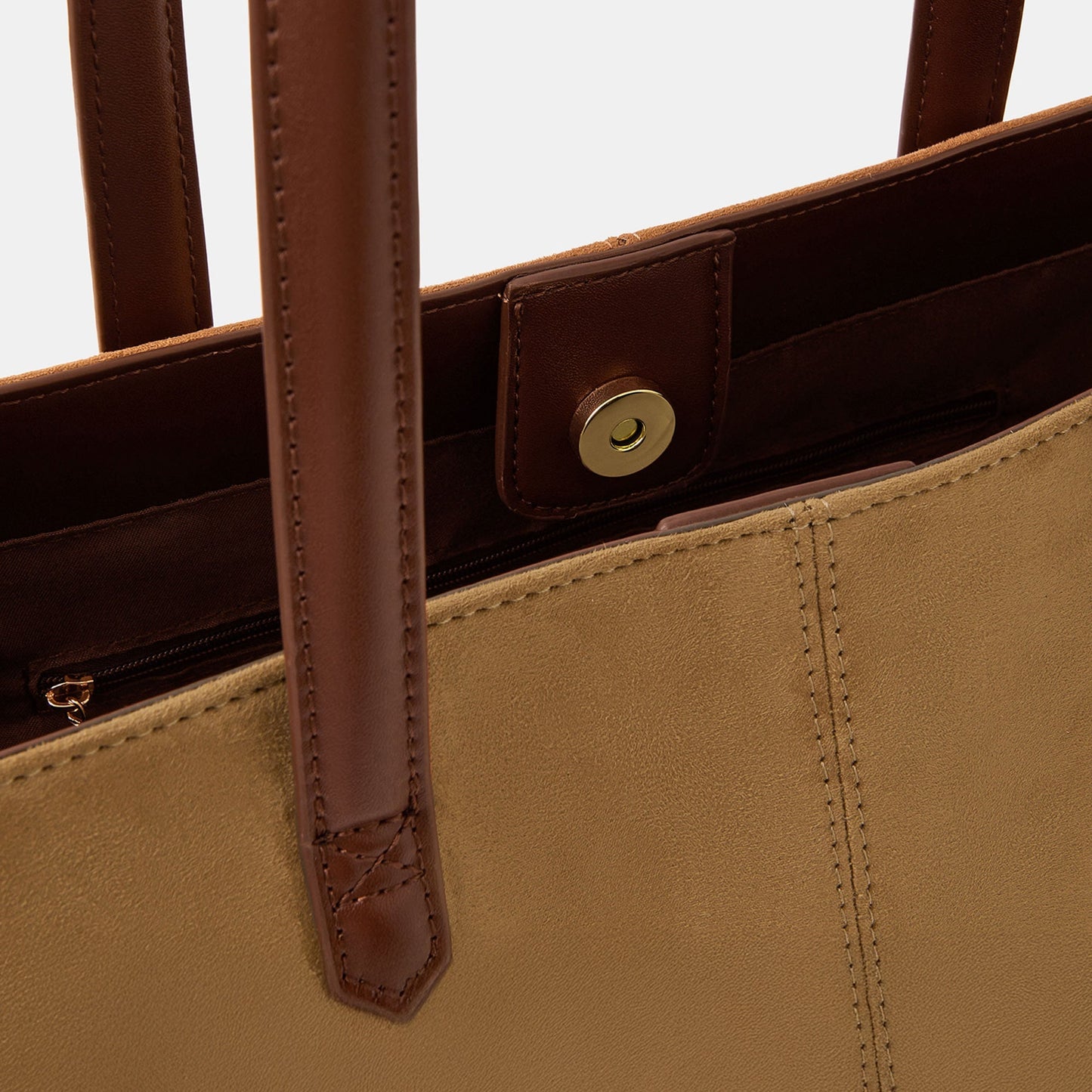 Cream Suedette Tote Bag