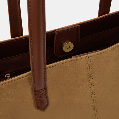 Cream Suedette Tote Bag