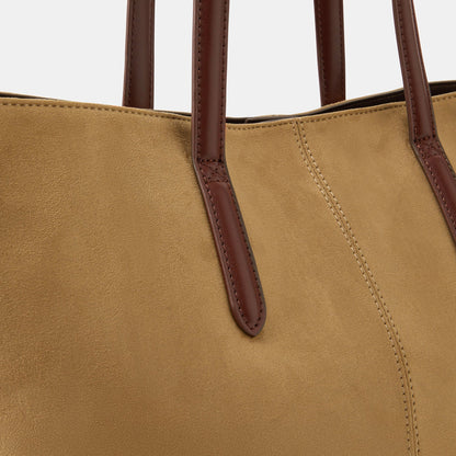 Cream Suedette Tote Bag