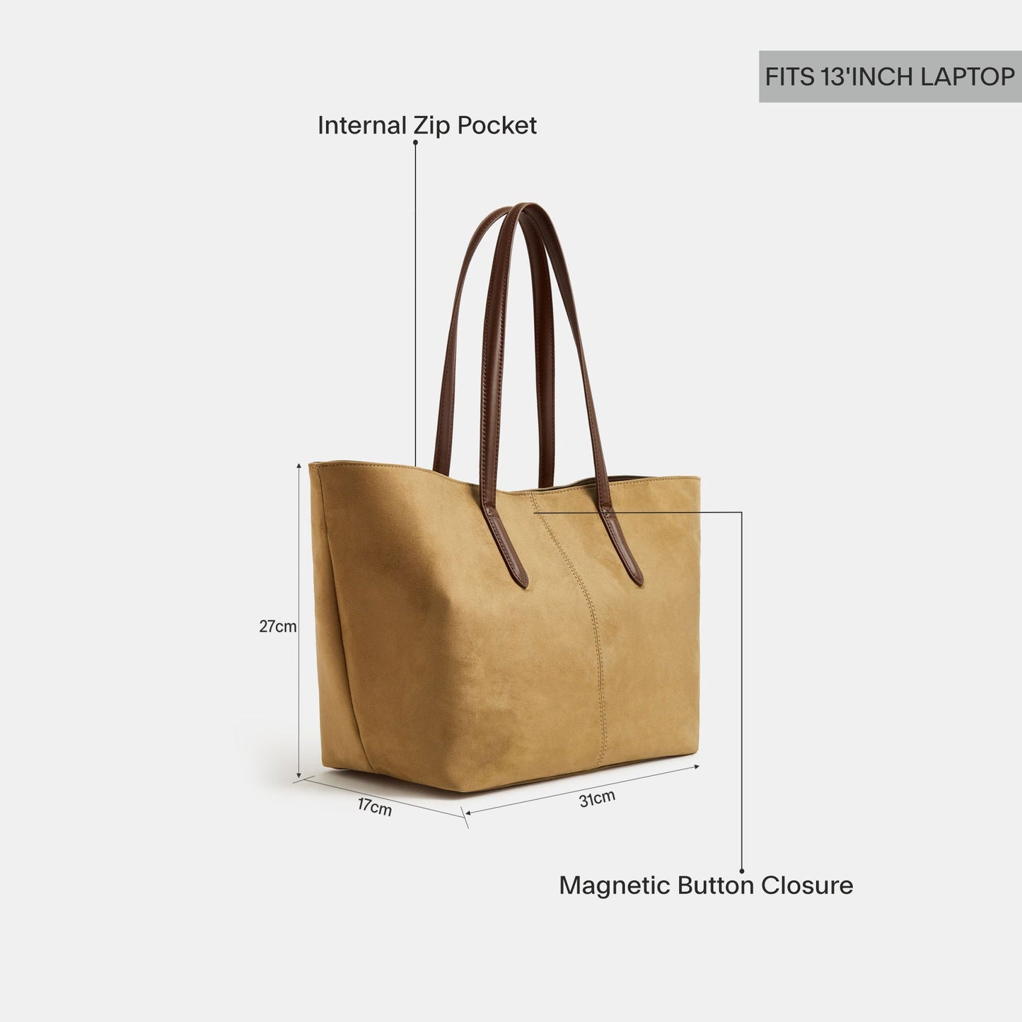 Cream Suedette Tote Bag