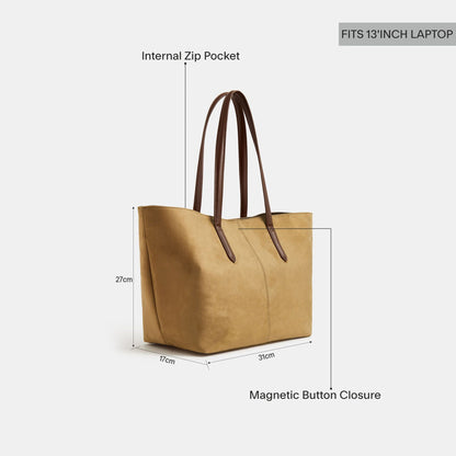 Cream Suedette Tote Bag
