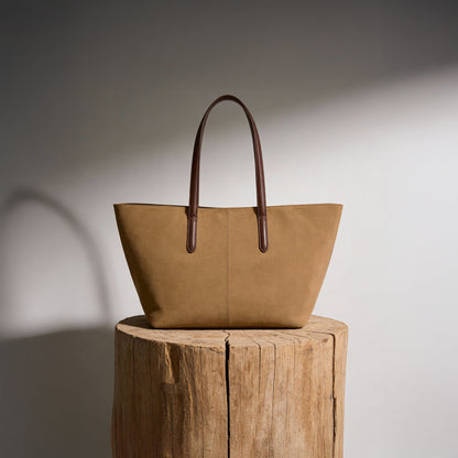 Cream Suedette Tote Bag