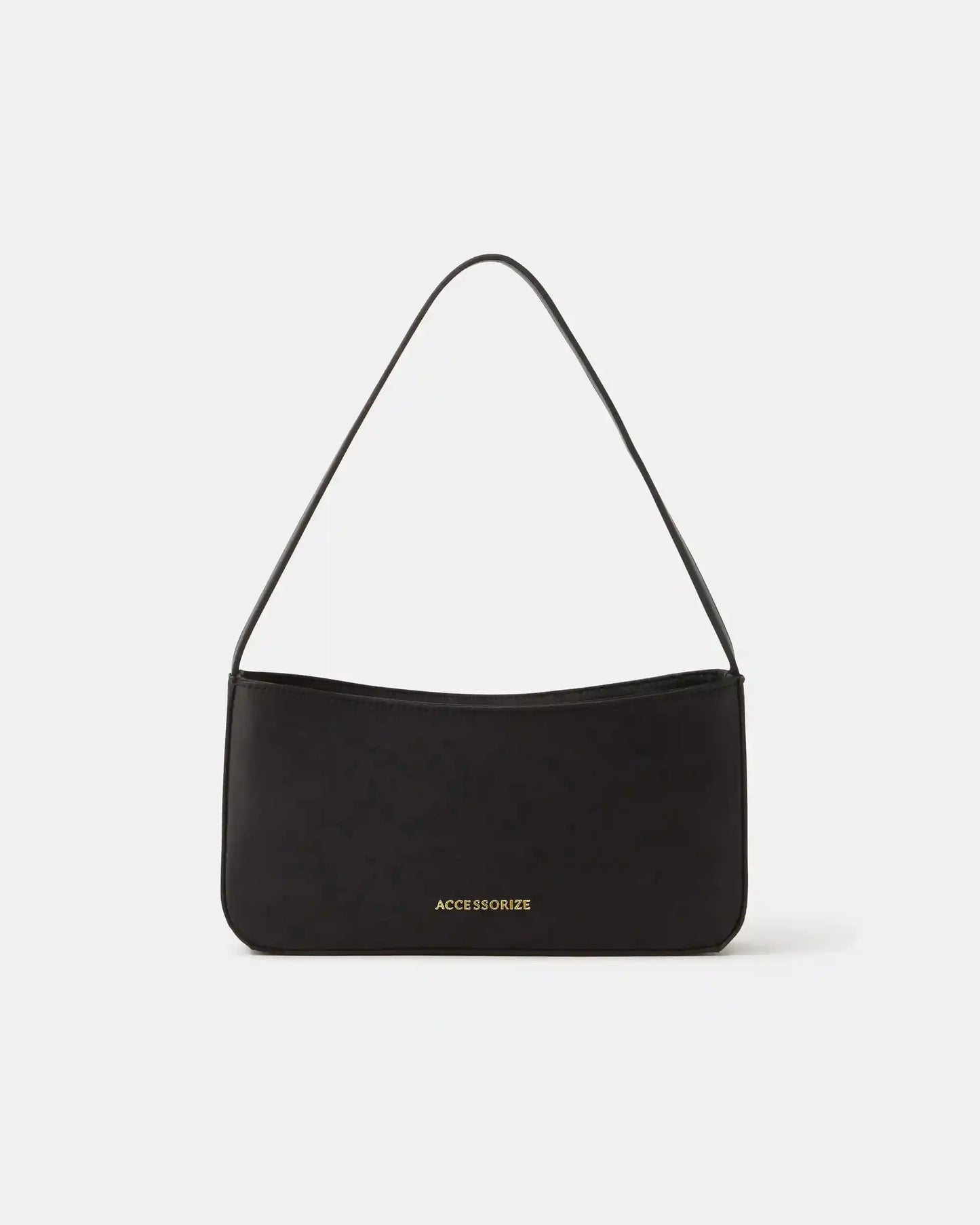 Black Satin Shoulder Bag