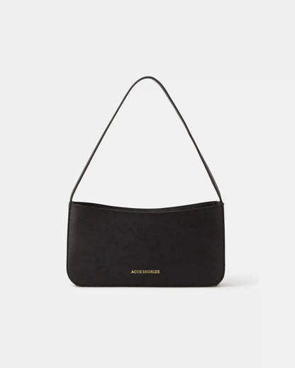 Black Satin Shoulder Bag