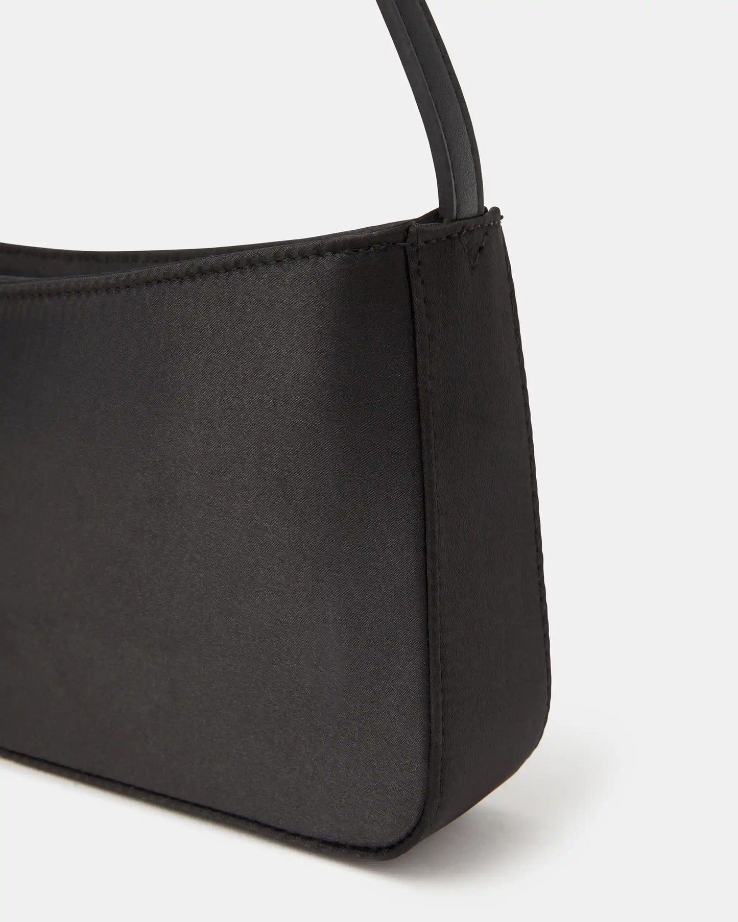 Black Satin Shoulder Bag
