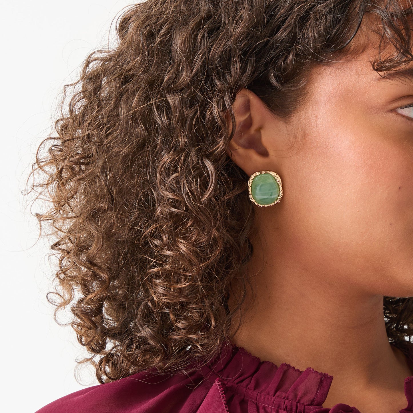 Resin Stone Stud Earrings
