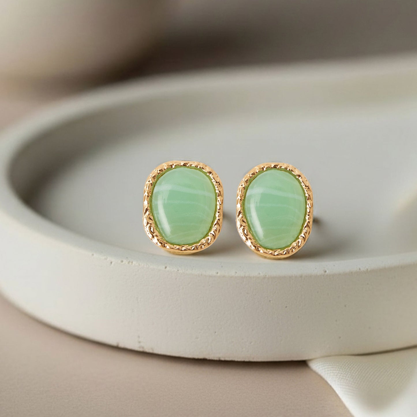 Resin Stone Stud Earrings