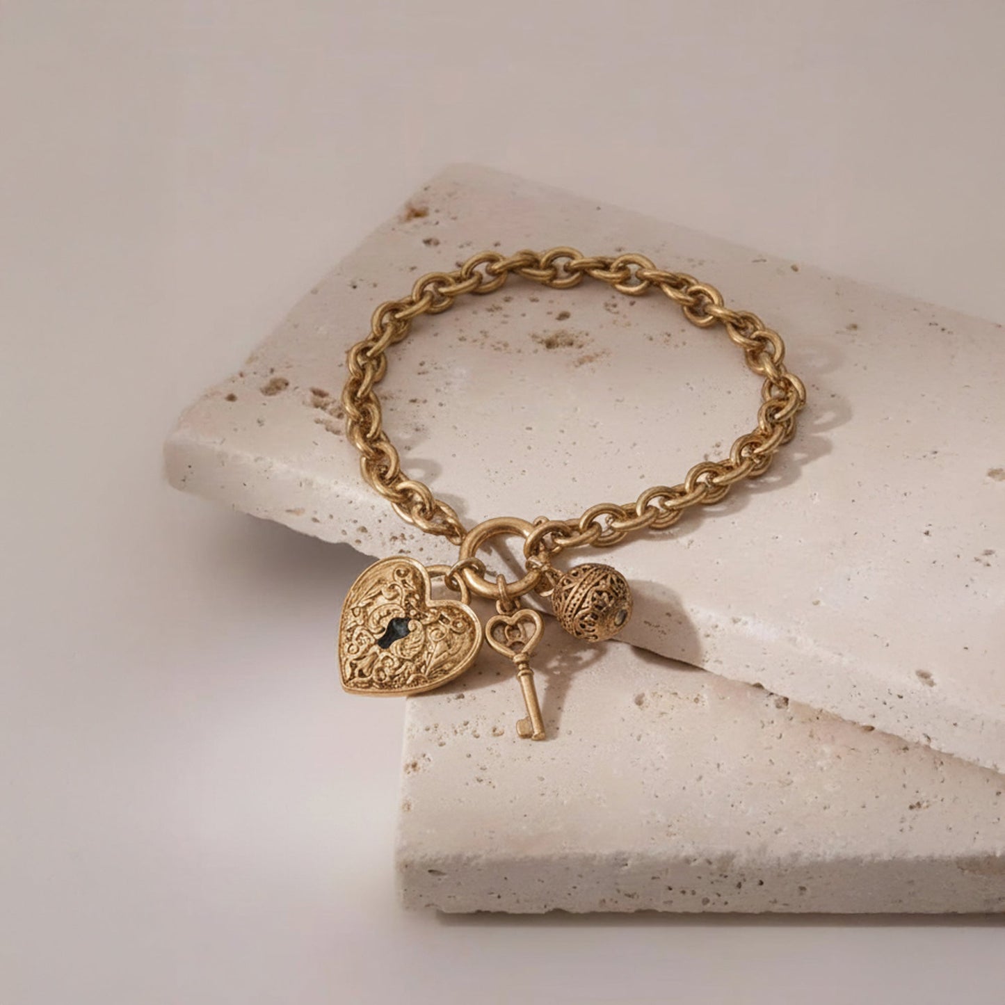 Lock & Key Charm Bracelet