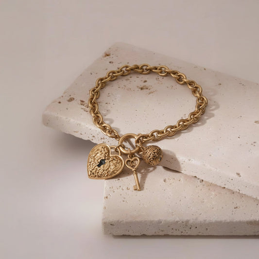 Lock & Key Charm Bracelet