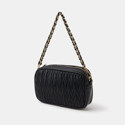 Small Ruched Crossbody Bag Black