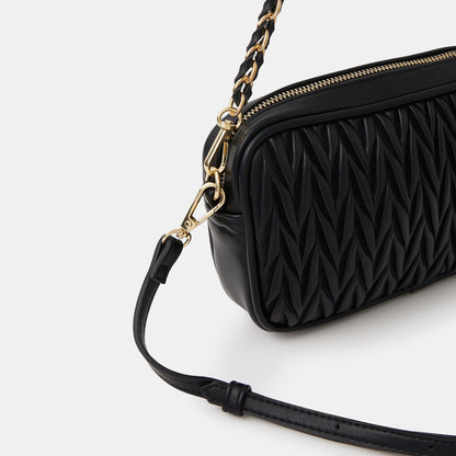 Small Ruched Crossbody Bag Black