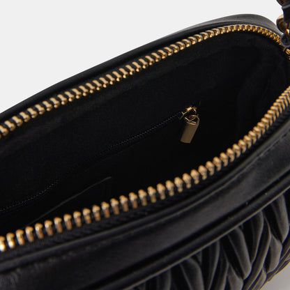 Small Ruched Crossbody Bag Black